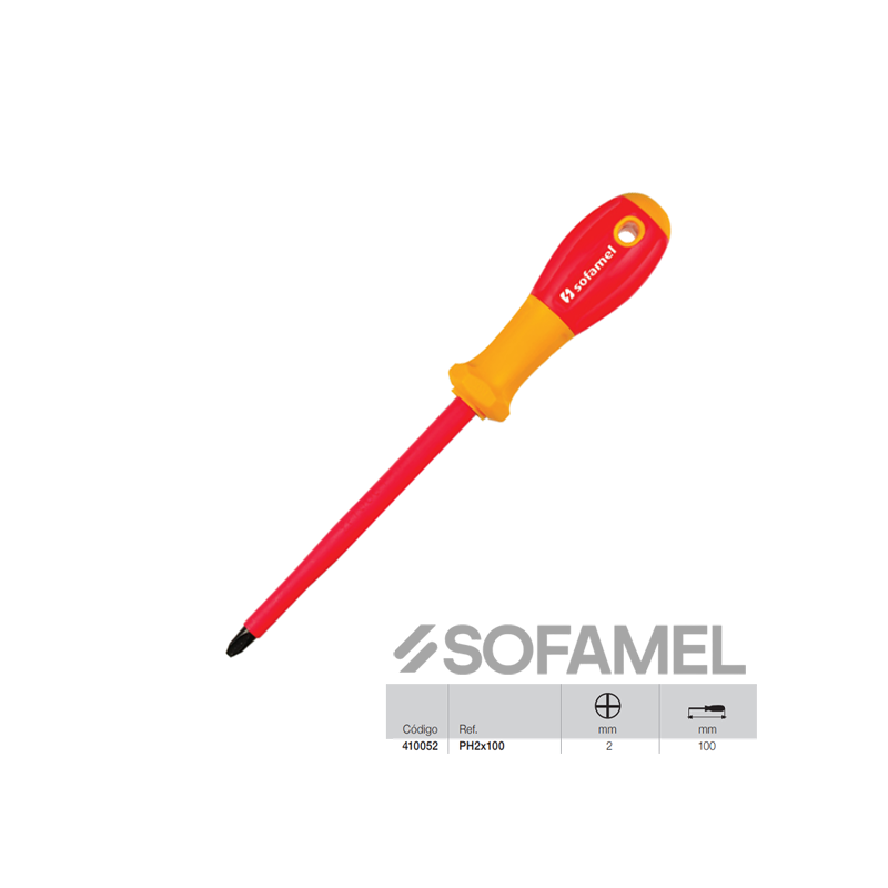 Destornillador aislado estrella "Phillips" Sofamel PH2X100
