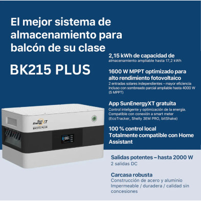 Kit Respaldo Backup SunEnergyXT 4,3 kWh EV3600 y microinversor 800W