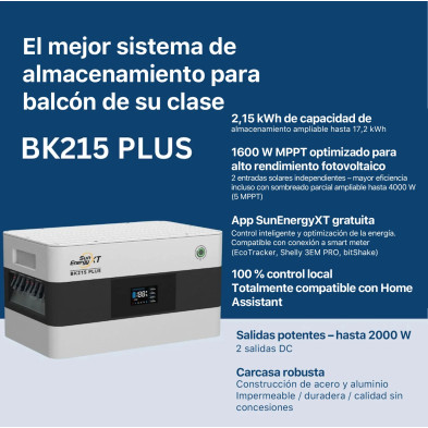 Kit Solar plug&play SunEnergyXT con batería 2,15 kWh y paneles 2x450W