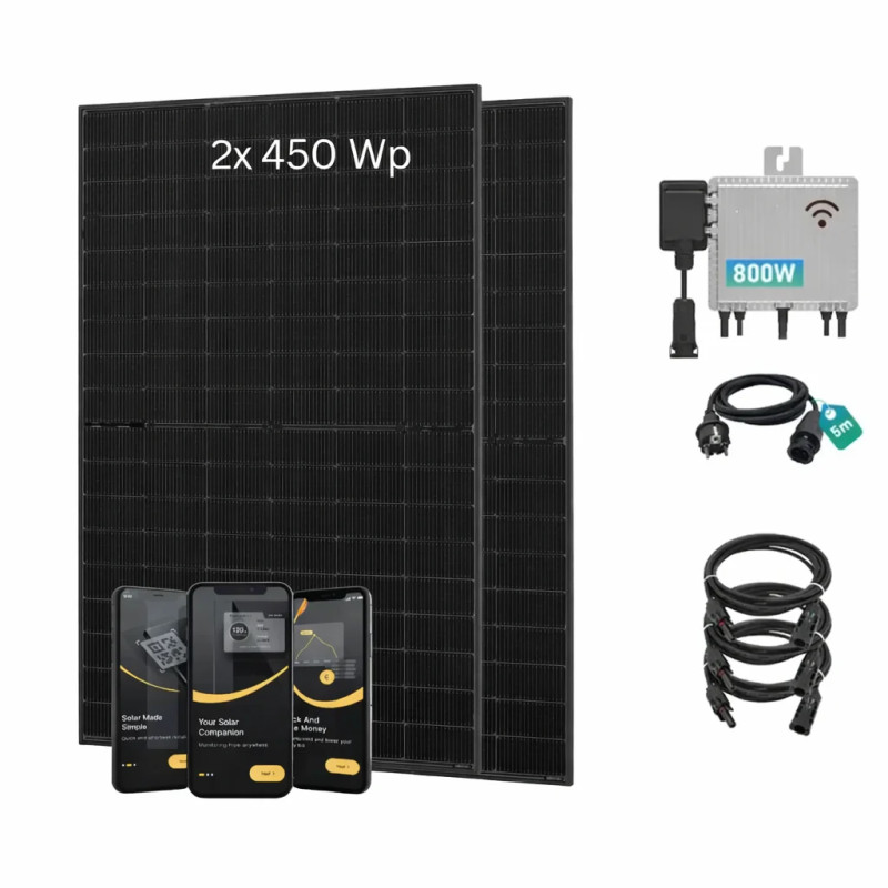 Kit solar enchufable SunEnergyXT Starter Set 900Wp - Mi. Deye 800W