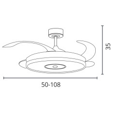 Ventilador de techo DC COLORS blanco con luz LED 72W