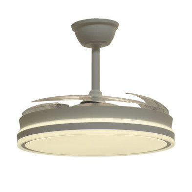 Ventilador de techo DC ASGARD II blanco con luz LED 72W y aspas retráctiles