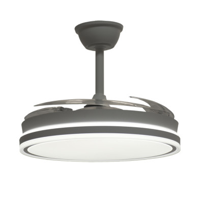 Ventilador de techo DC ASGARD II blanco con luz LED 72W y aspas retráctiles