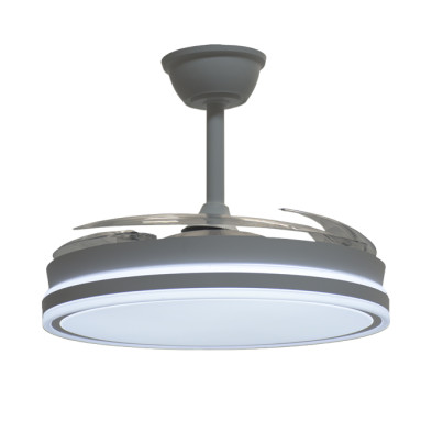 Ventilador de techo DC ASGARD II blanco con luz LED 72W y aspas retráctiles
