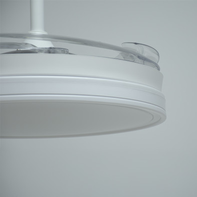 Ventilador de techo DC ASGARD II blanco con luz LED 72W y aspas retráctiles
