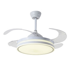 Ventilador de techo DC ASGARD II blanco con luz LED 72W y aspas retráctiles