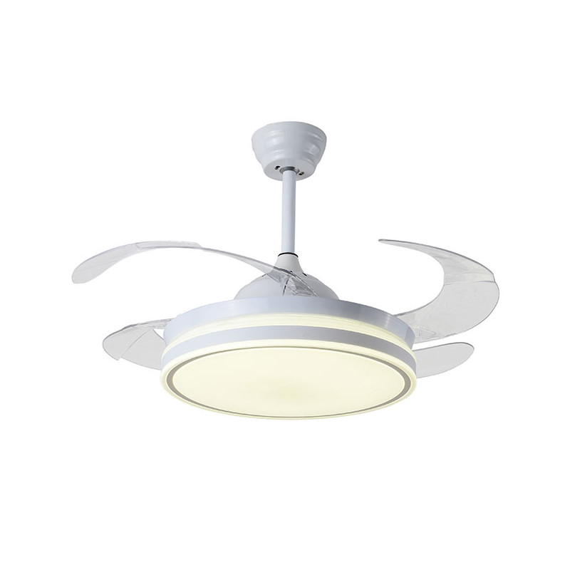 Ventilador de techo DC ASGARD II blanco con luz LED 72W y aspas retráctiles