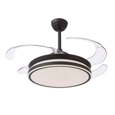 Ventilador de techo DC NEW ASGARD negro con luz LED 72W aspas retráctiles