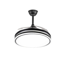 Ventilador de techo DC NEW ASGARD negro con luz LED 72W aspas retráctiles