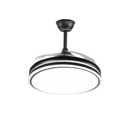 Ventilador de techo DC NEW ASGARD negro con luz LED 72W aspas retráctiles