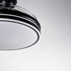 Ventilador de techo DC NEW ASGARD negro con luz LED 72W aspas retráctiles