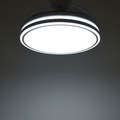Ventilador de techo DC NEW ASGARD negro con luz LED 72W aspas retráctiles