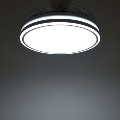 Ventilador de techo DC NEW ASGARD negro con luz LED 72W aspas retráctiles