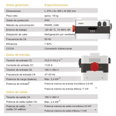 SunEnergyXT EV3600 inversor bidireccional 3.680 W