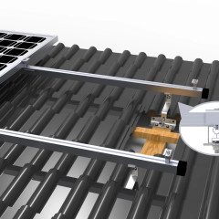 Kit de montaje para paneles solares en tejado de tejas | 4 módulos