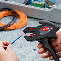 Pelacables KNIPEX ComStrip | 12 62 180 con tope regulable