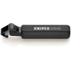 Pelamangueras KNIPEX 16 30 135 SB con carcasa negra y cuchilla regulable para cables redondos de 6 a 29 mm.