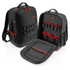 Mochila KNIPEX Modular X15 00 21 51 LE sin herramientas en vistas abierta y cerrada