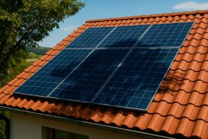 Instalación de placas solares con sombra de árboles